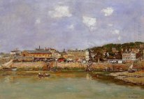 The Port Of Trouville The Market Place And The Ferry 1884