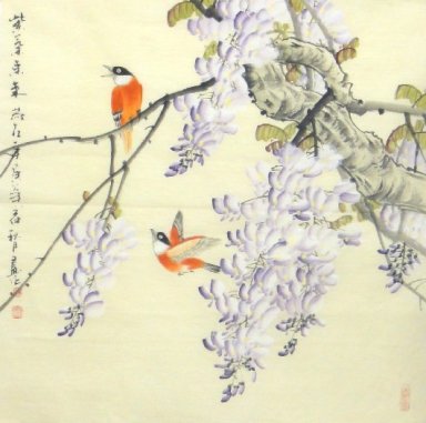 Birds-Flor - Pintura Chinesa