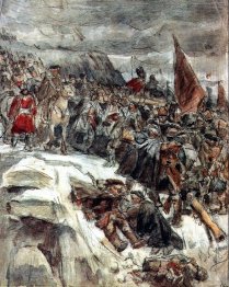 Russian Troops Under Suvorov Crossing The Alps Study 1898