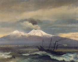 View Of Mount Vesuvius In Winter 1830