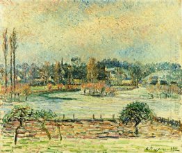 view of bazincourt flood morning effect 1892