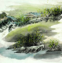 A Courtyard - Chinese Painting