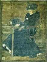 Seated Woman In Blue Also Known As At The Cafe