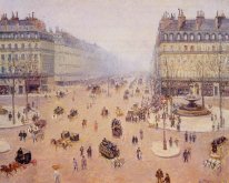 avenue de l opera place du thretre francais misty weather 1898