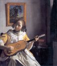 youg woman playing a guitar