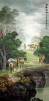 Деревья, лошадей - Китайская живопись