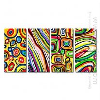 Hand-painted Abstract Oil Painting - Set of 4