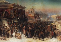 Fair Booths On Admiralty Square St Petersburg 1869