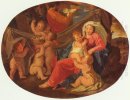 Heilige Familie mit Engeln 1630