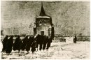 Funeral Nella Neve Vicino The Old Tower 1883