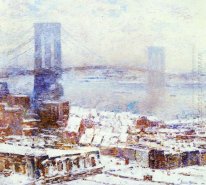 Brooklyn Bridge In Winter