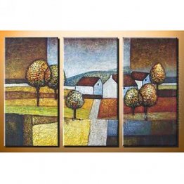 Hand-painted Abstract Oil Painting - Set of 3