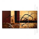 Hand-painted Abstract Oil Painting - Set of 4