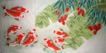 Fish & Bayberry - Peinture chinoise