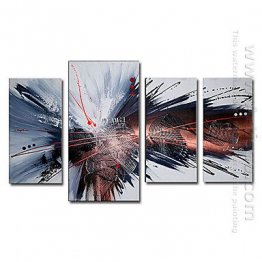 Hand-painted Oil Painting Abstract Oversized Wide - Set of 4