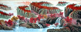 Mountain and waterfall - Chinese Painting