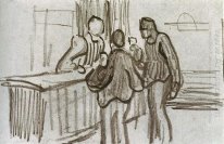 Men In Front Of The Counter In A Cafe 1890