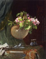 Stilleven met Apple Blossoms in een Nautilus Shell