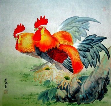 Poulet - Peinture chinoise