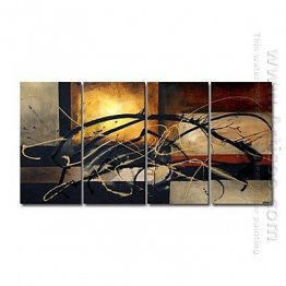 Hand-painted Abstract Oil Painting - Set of 4