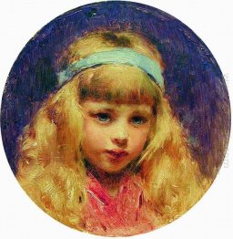 Portrait Of The Girl With A Blue Ribbon In A Hair