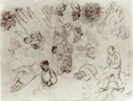 Sheet With Hands And Several Figures 1890