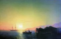 Tramonto sulla costa di Crimea 1856