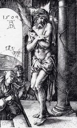 man of sorrows by the column engraved passion 1509