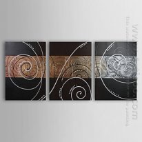 Hand-painted Abstract Oil Painting - Set of 3