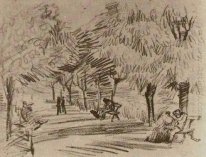 Sebuah Lane Dalam Public Garden Dengan Bangku 1888