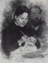 Porträt von EL Prahova und ein Maler RS ​​Levitsky 1879