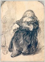 Seated Saskia With A Letter In Her Left Hand 1635