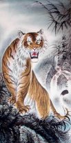 Tiger & Mounted - Lukisan Cina