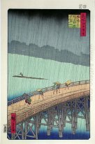 Sudden Shower Over Shin Ohashi Bridge At Atake From One Hundred