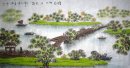 Rivier, Brug, Boten - Chinees schilderij