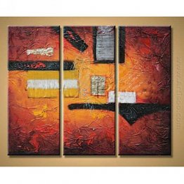 Hand-painted Abstract Oil Painting - Set of 3