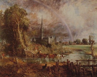 Salisbury Cathedral från ängarna 1831