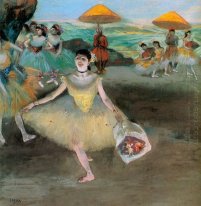 Danzatrice con un bouquet inchinandosi 1877