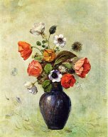 Anemones And Poppies In A Vase