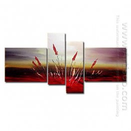 Hand-painted Oil Painting Abstract Oversized Wide - Set of 4