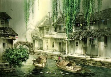 A paisagem, aguarela - Pintura Chinesa