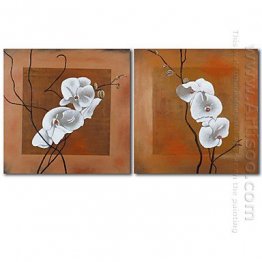 Hand-painted Floral Oil Painting - Set of 2