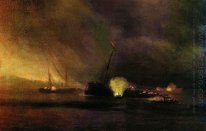 Explosión de los tres Steamship Masted En Sulin El 27 de septiem