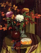 Chrysanthemums And Autumn Foliage 1922