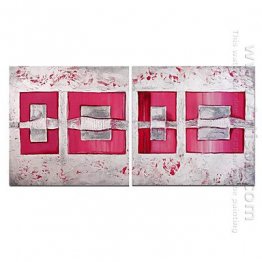 Hand-painted Abstract Oil Painting - Set of 2