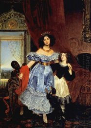 Portrait Of Julia Samoylova With Giovannina Pacini And Black Boy