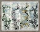 Peinture chinoise - Quatre-couleur-prune-FourInOnee