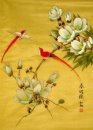 Magnolia & Birds - Peinture chinoise