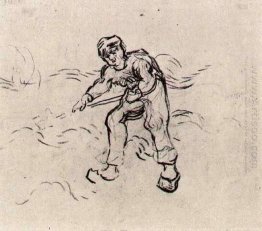 Sketch Of A Peasant Working 1890