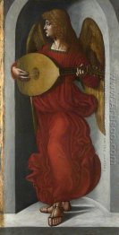 An Angel in Red with a Lute